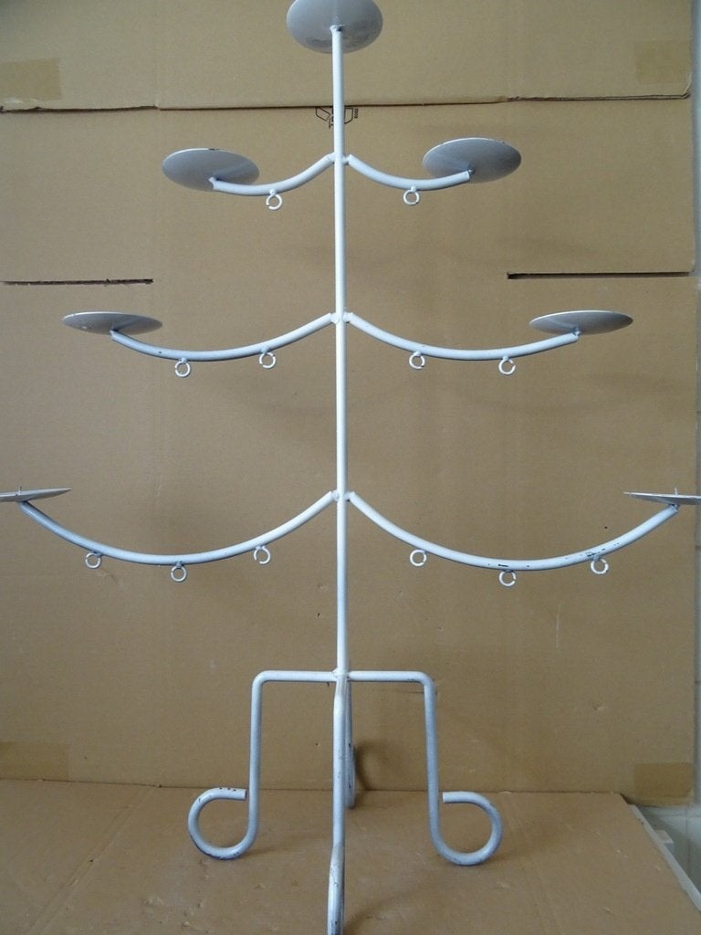 Grote smeedijzeren kaarsenhouder kerstboom kandelaar 79cm, Antiek en Kunst, Curiosa en Brocante, Ophalen of Verzenden