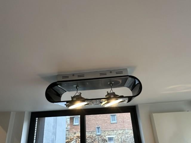 Luminaire plafond moderne noir - 2 spots orientables, Moins de 50 cm, Enlèvement, Utilisé, Métal