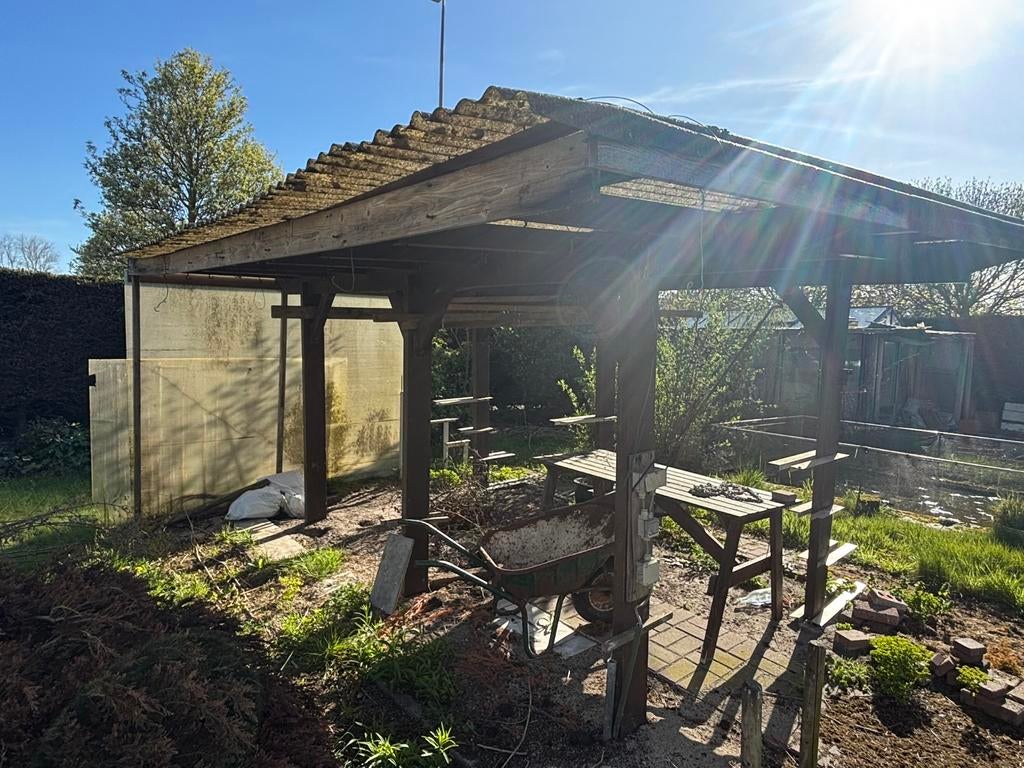 Afdak met plastiek golfplaten gratis, Ophalen, Gebruikt, Overige typen, Met overkapping