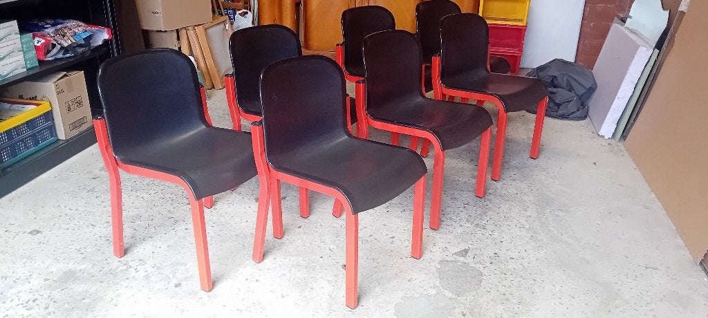 Lot de 7 chaises empilables – salle d'attente / bureau, Enlèvement, Utilisé, Cinq, Six Chaises ou plus