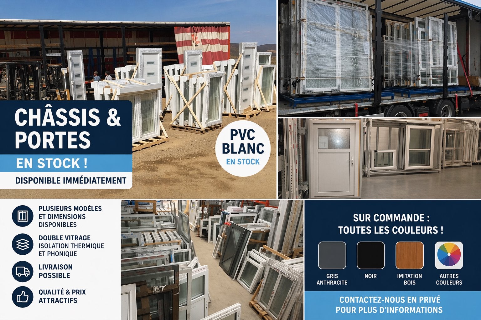 Châssis de fenêtres double vitrage, Bricolage & Construction, Enlèvement ou Envoi