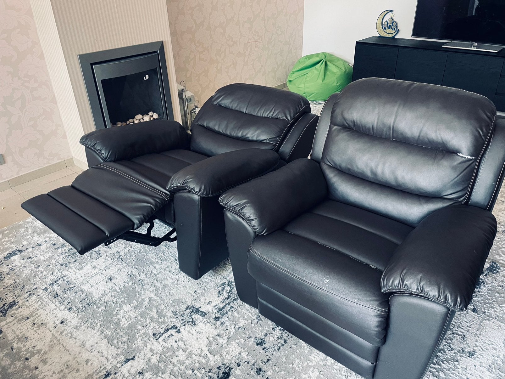 Set2 comfortabele relaxfauteuils reclined stoelenDonkerbruin, Huis en Inrichting, Complete inboedels, Ophalen