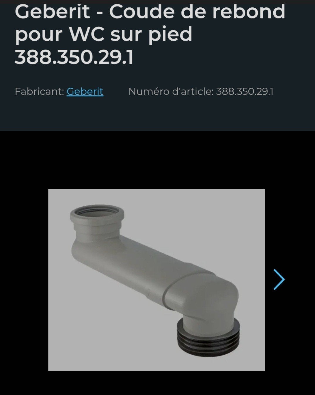Geberit toiletpijp 388 350 291, Ophalen