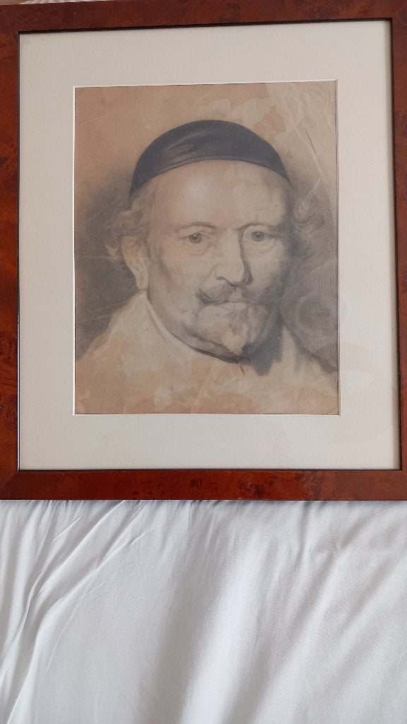 Tafel, Antiek en Kunst, Kunst | Schilderijen | Klassiek, Ophalen of Verzenden, Achter glas, Portret of Personen