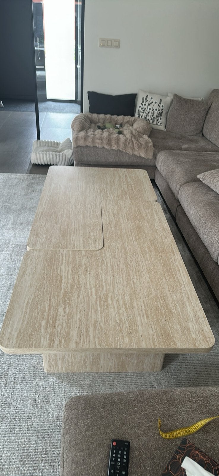 Salontafel travertin beige, Huis en Inrichting, Ophalen, Nieuw