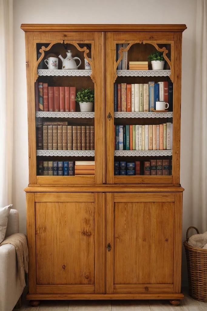 Bibliothèque vitrine en bois massif, Huis en Inrichting, Kasten | Vitrinekasten, Ophalen