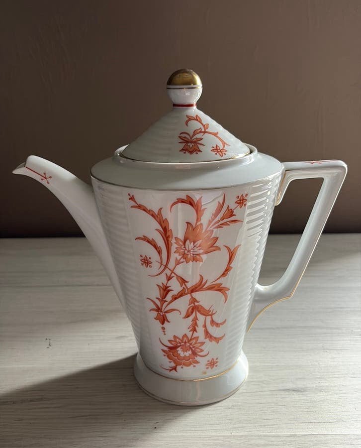 H&C Selb Bavaria "Lumina Rot" Koffiekan/Theekan -Jaren 30/50, Antiek en Kunst, Antiek | Servies los, Ophalen of Verzenden