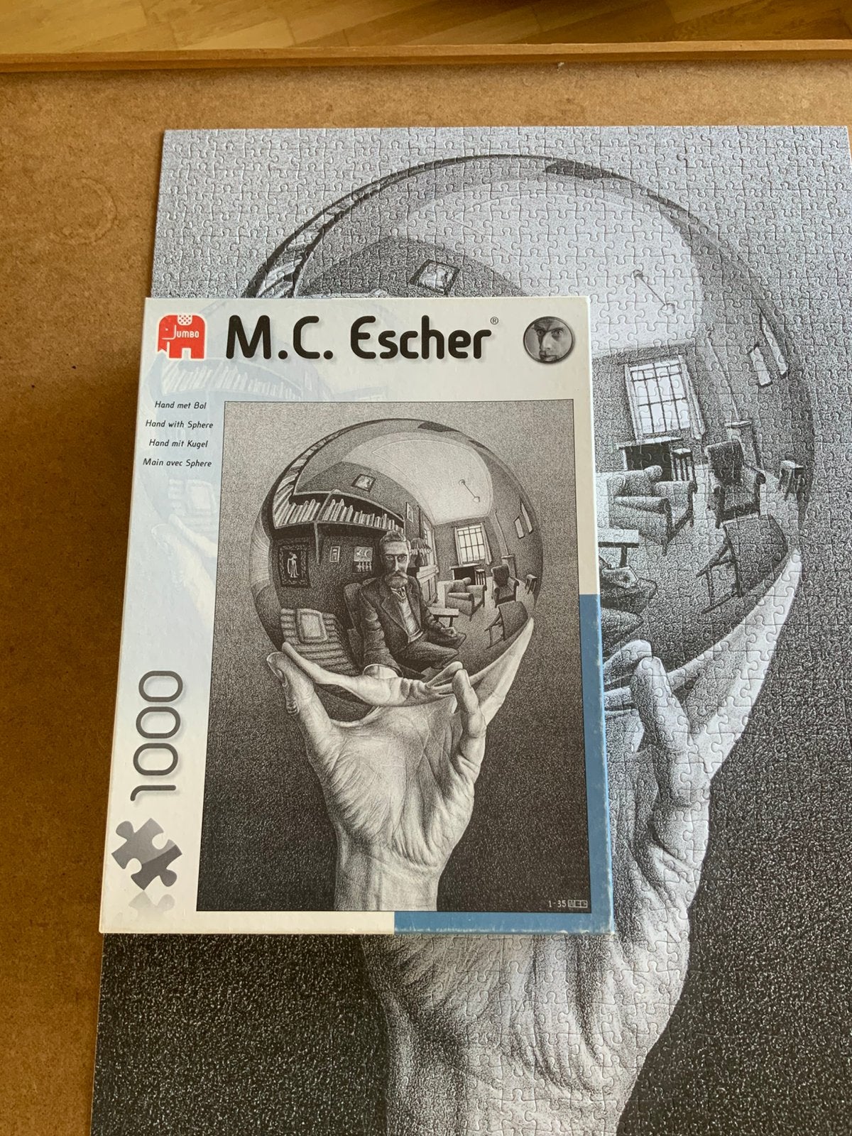 Escher - puzzel - 1000 stukjes, Ophalen of Verzenden, 500 t/m 1500 stukjes, Zo goed als nieuw, Legpuzzel