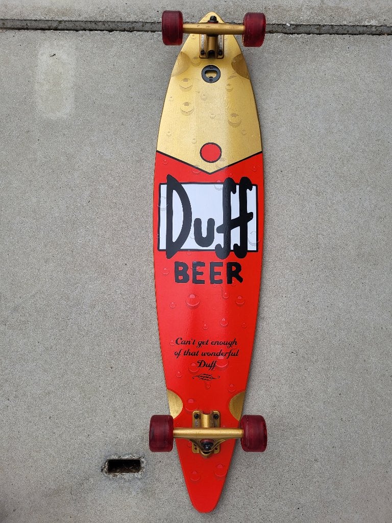 Santa Cruz LTD The Simpsons Duff Pintail Longboard, Sports & Fitness, Enlèvement, Comme neuf, Skateboard, Longboard