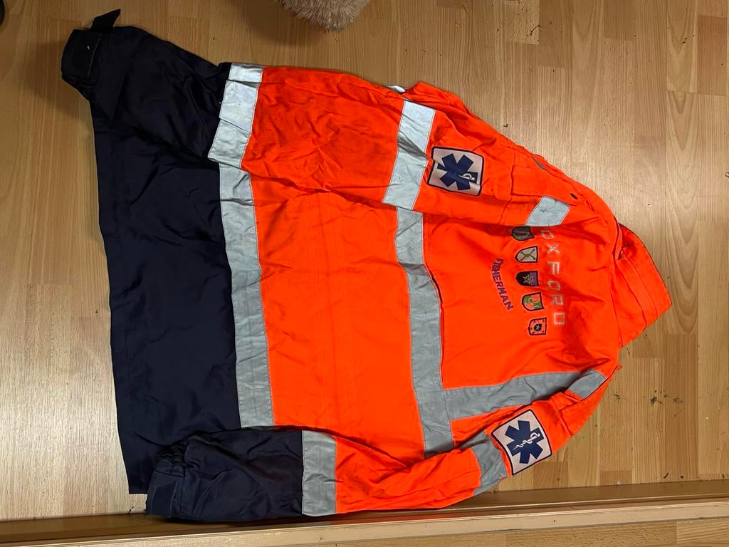 Fisherman fluo jas / vest maat L – hoge zichtbaarheid, Ophalen, Zo goed als nieuw, Jas
