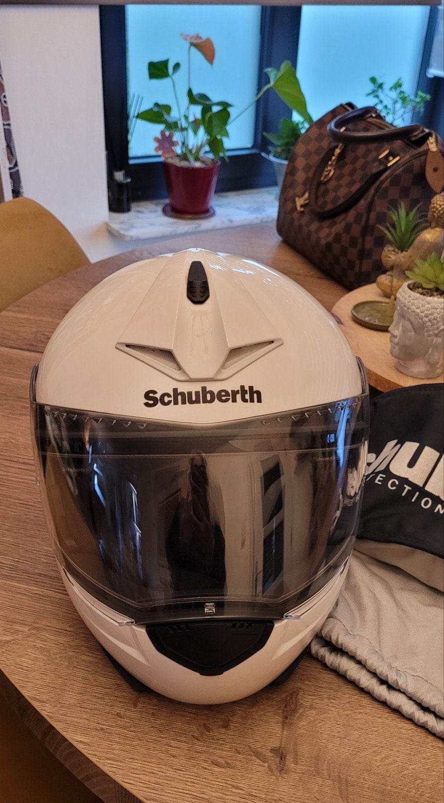 Motorhelm Schuberth C3 pro wit 56/59 M/L, Motoren, Ophalen of Verzenden, M