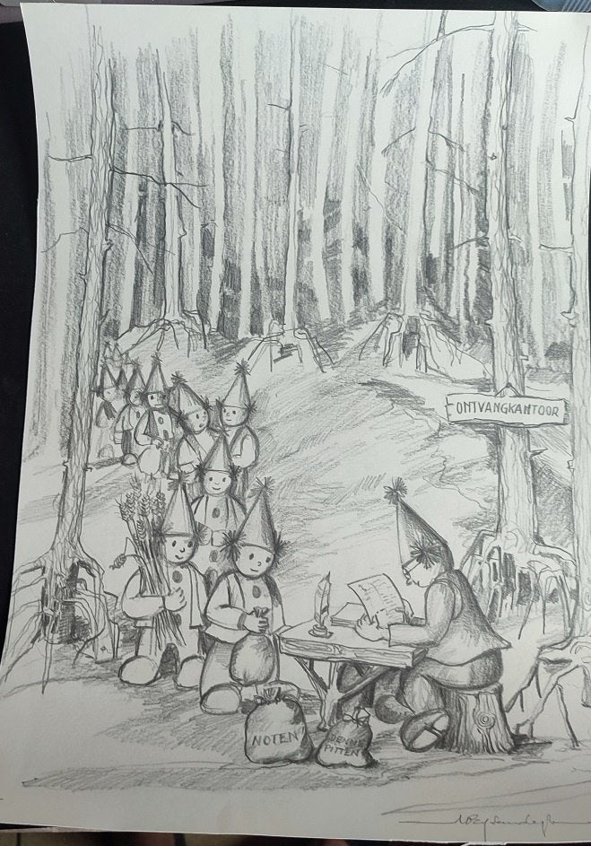 Dessin au crayon pour bureau de réception, format A3, Antiquités & Art, Enlèvement ou Envoi, Dessin, Dessin au crayon