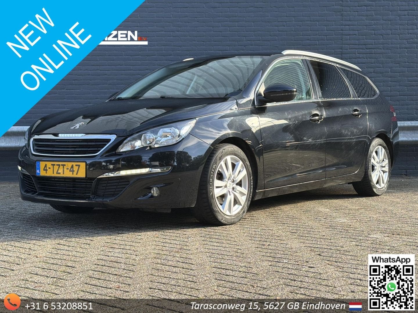 Peugeot 308 SW 1.6 BlueHDI Blue Lease Executive | Pano | Cru, Auto's, 85 g/km, Zwart, Te koop, Verwarmde buitenspiegels