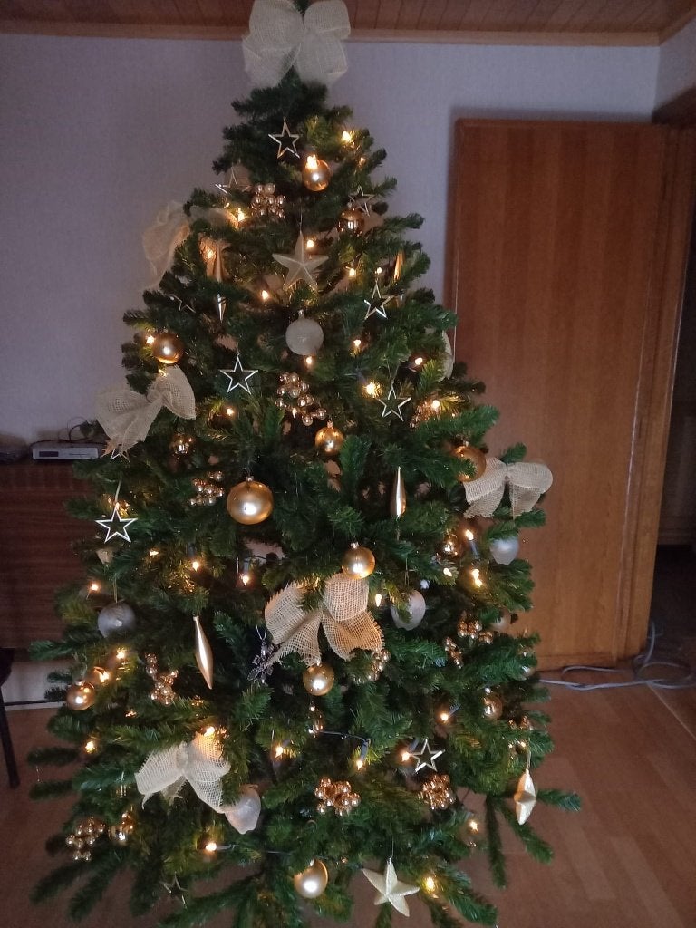Kerstboom met versiering en verlichting., Ophalen, Zo goed als nieuw
