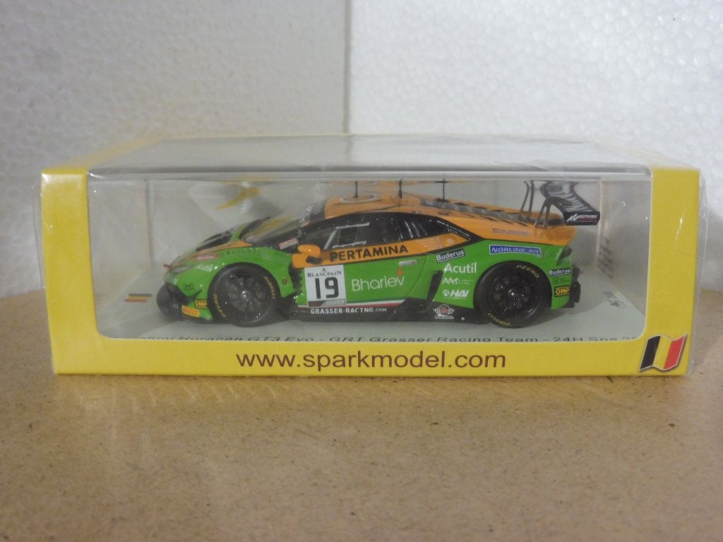 1:43 Spark SB315 Lamborghini Huracan GT3 24h Spa 2019 #19, Ophalen of Verzenden, Nieuw, Auto, Overige merken
