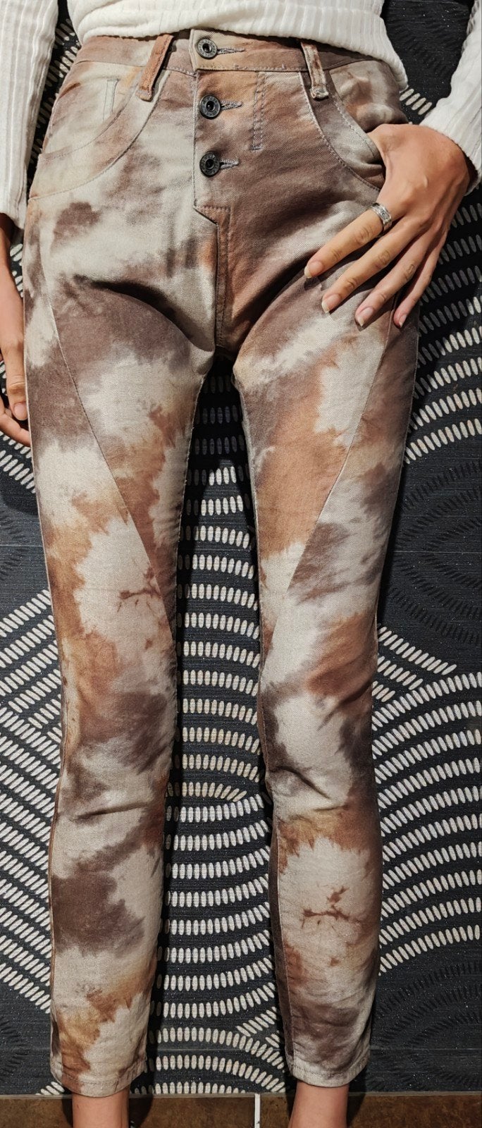 Pantalon slim stretch tie-dye femme Please Made in Italy, Please, Enlèvement ou Envoi, Comme neuf, Taille 36 (S)