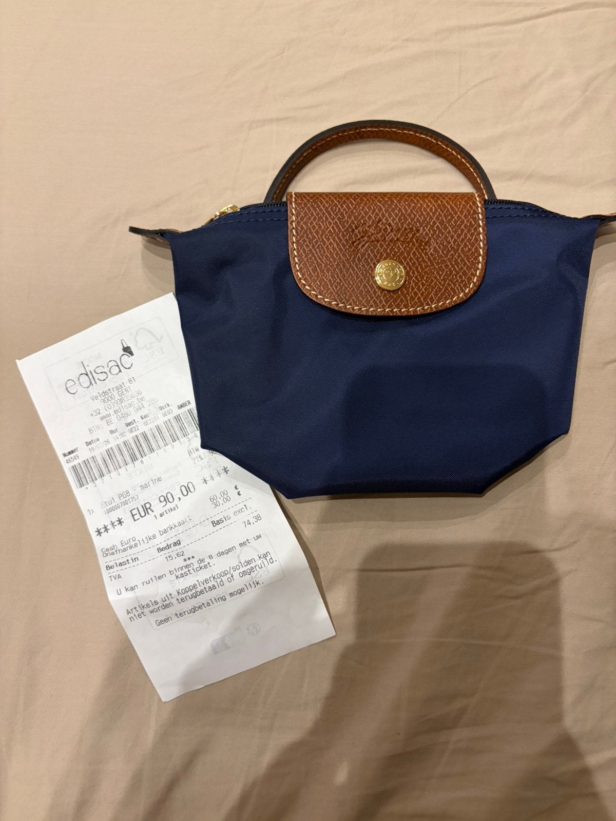 Etui/klein tasje Longchamp Marine, Handtassen en Accessoires, Tassen | Damestassen, Ophalen, Nieuw, Blauw, Handtas