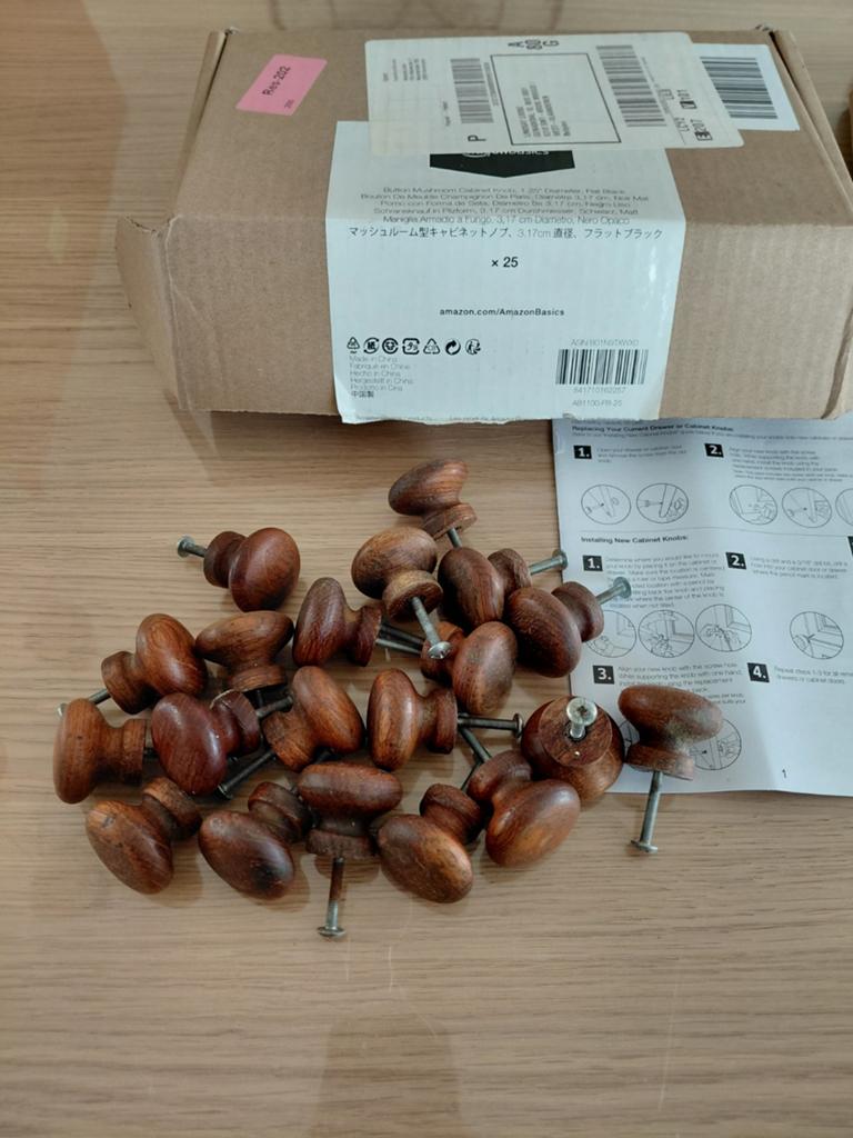20 houten kastknoppen, Enlèvement ou Envoi, Autres marques, Brun, Autres types