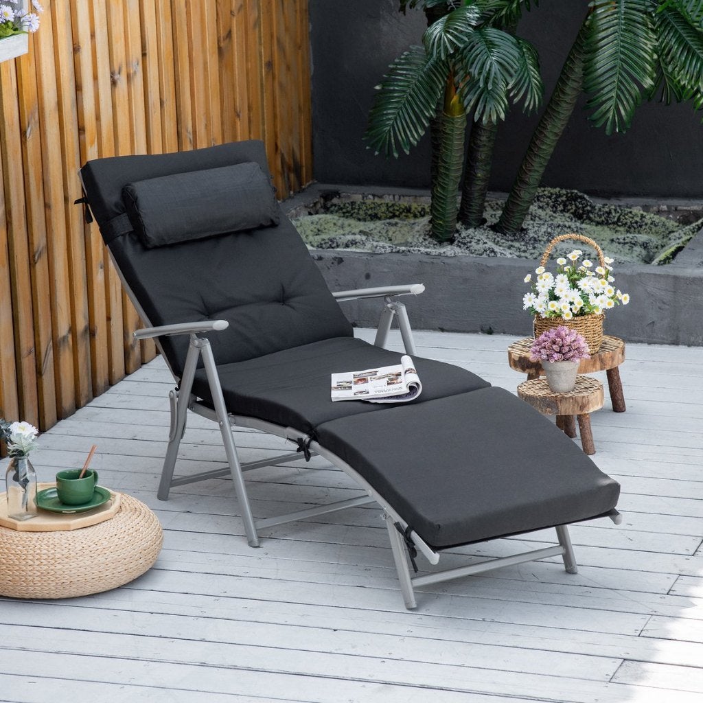 Chaises longues pliables 2 pièces, Jardin & Terrasse, Chaises de jardin, Enlèvement, Neuf, Textilène, Ajustable