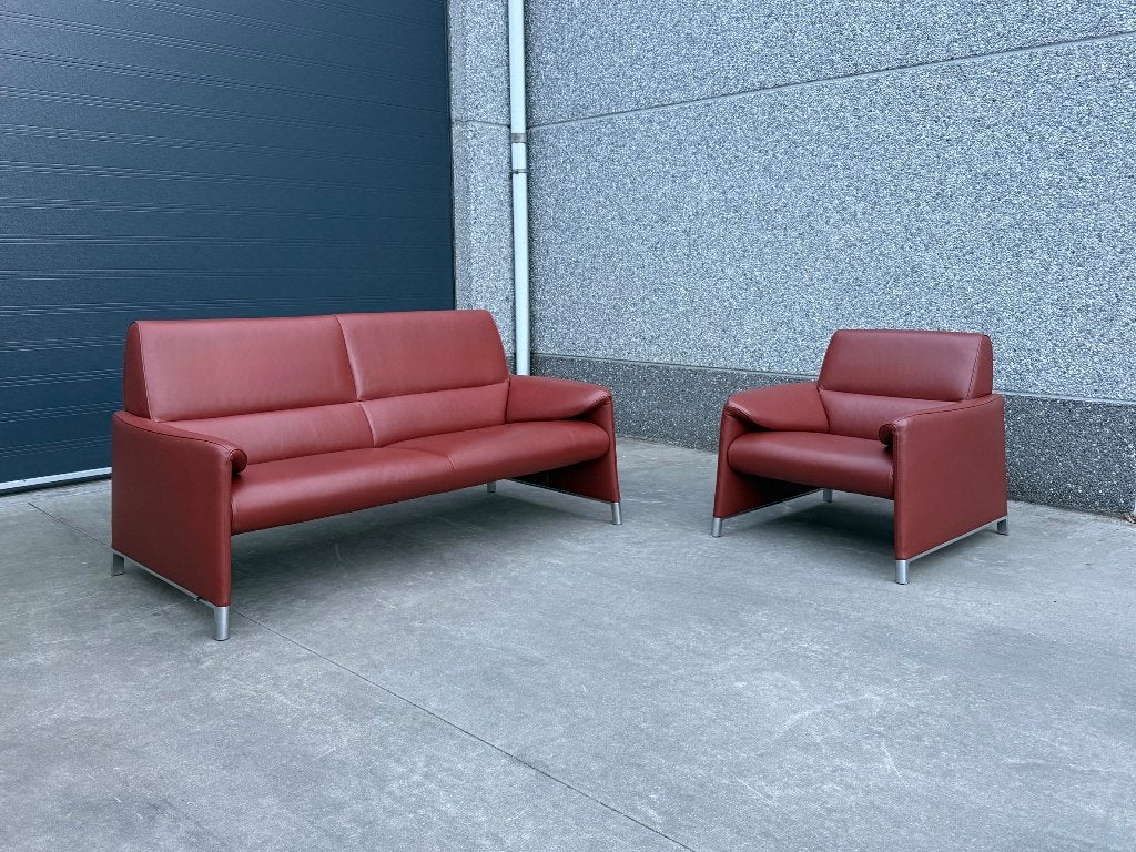 Leolux Felizia 2,5-zitsbank met fauteuil in Senso leder, Huis en Inrichting, Zetels | Zetels, Nieuw, 75 tot 100 cm, Ophalen of Verzenden