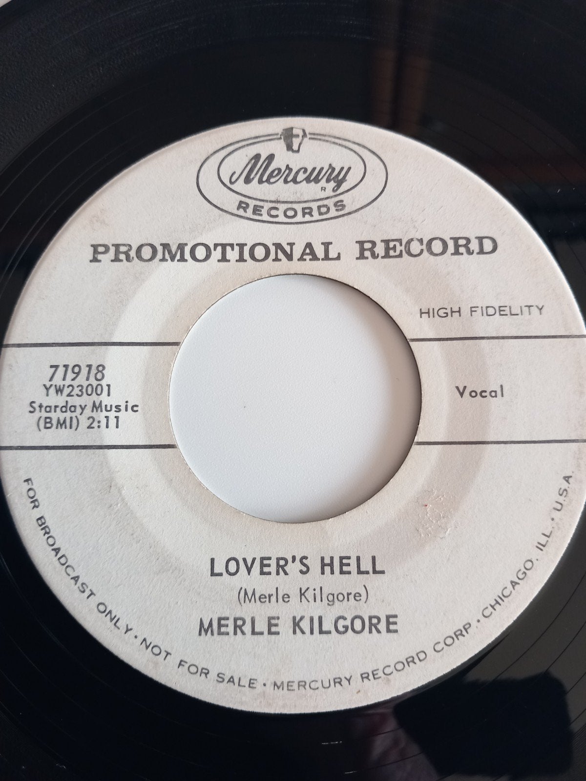 MERLE KILGORE. LOVER'S HELL.  POPCORN USA 45T, Enlèvement ou Envoi
