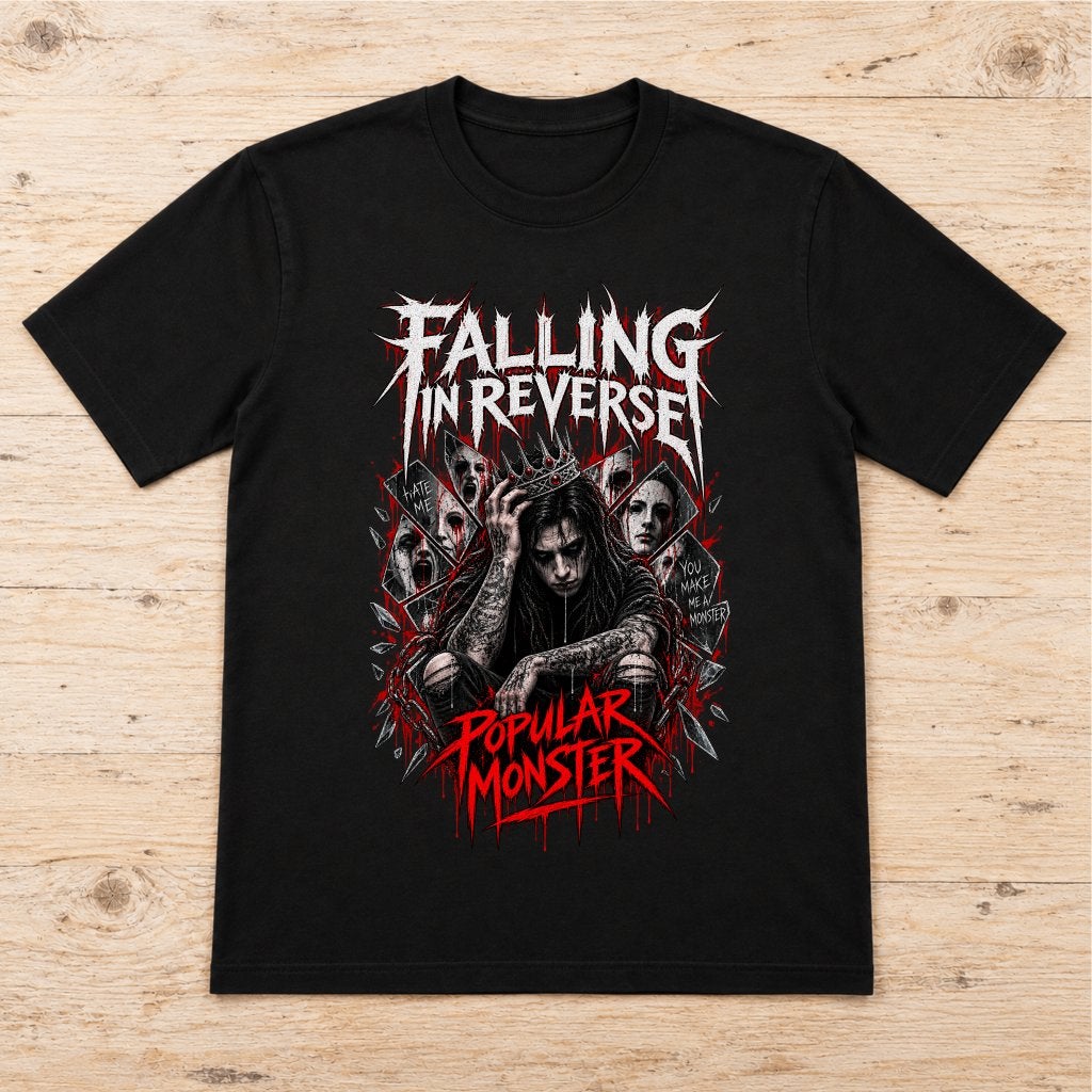 Falling In Reverse „Popular Monster” T-shirt - Heren/Dames, Kleding | Heren, Verzenden, Nieuw, Overige maten, GILDAN