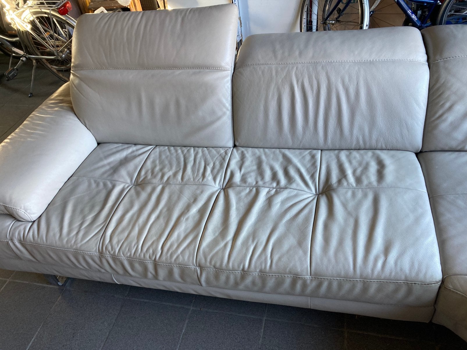 Lederen zetel, Ophalen, Gebruikt, Hoekbank, Minder dan 150 cm