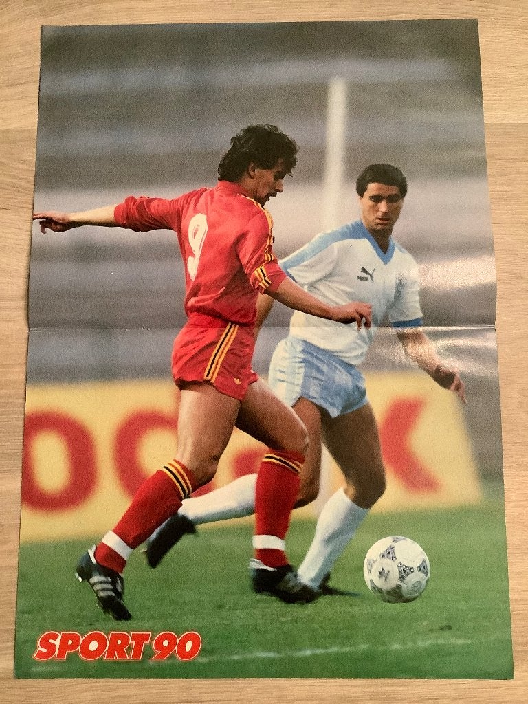 Poster Rode Duivel Marc Vanderlinden uit 1990, Verzamelen, Ophalen of Verzenden, Zo goed als nieuw, Poster, Plaatje of Sticker