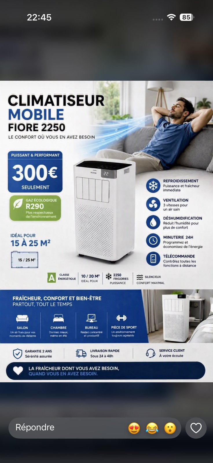 Air Conditionné, Electroménager, Neuf, 60 à 100 m³, Enlèvement, Ventilateur sur pied