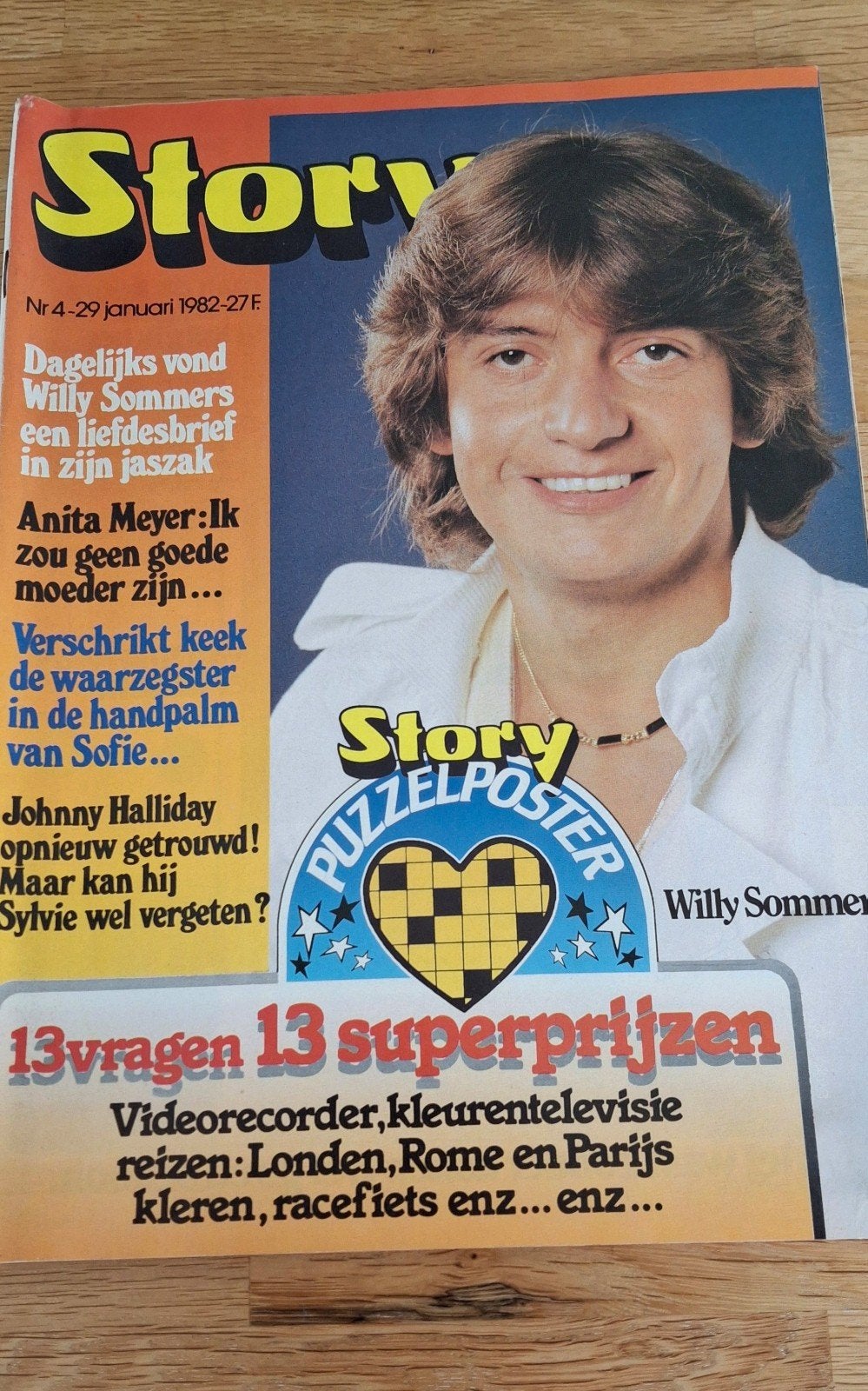 Vintage magazine Willy Sommers op cover en artikel 1982, Collections, Enlèvement ou Envoi, 1980 à nos jours, Journal ou Magazine