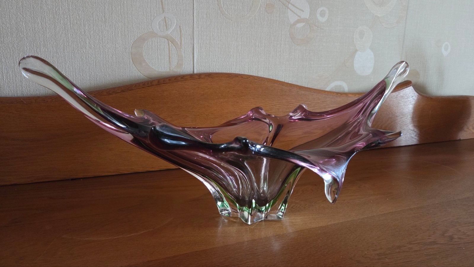 XXL vintage Murano-stijl art glass schaal – amethist/paars –, Ophalen
