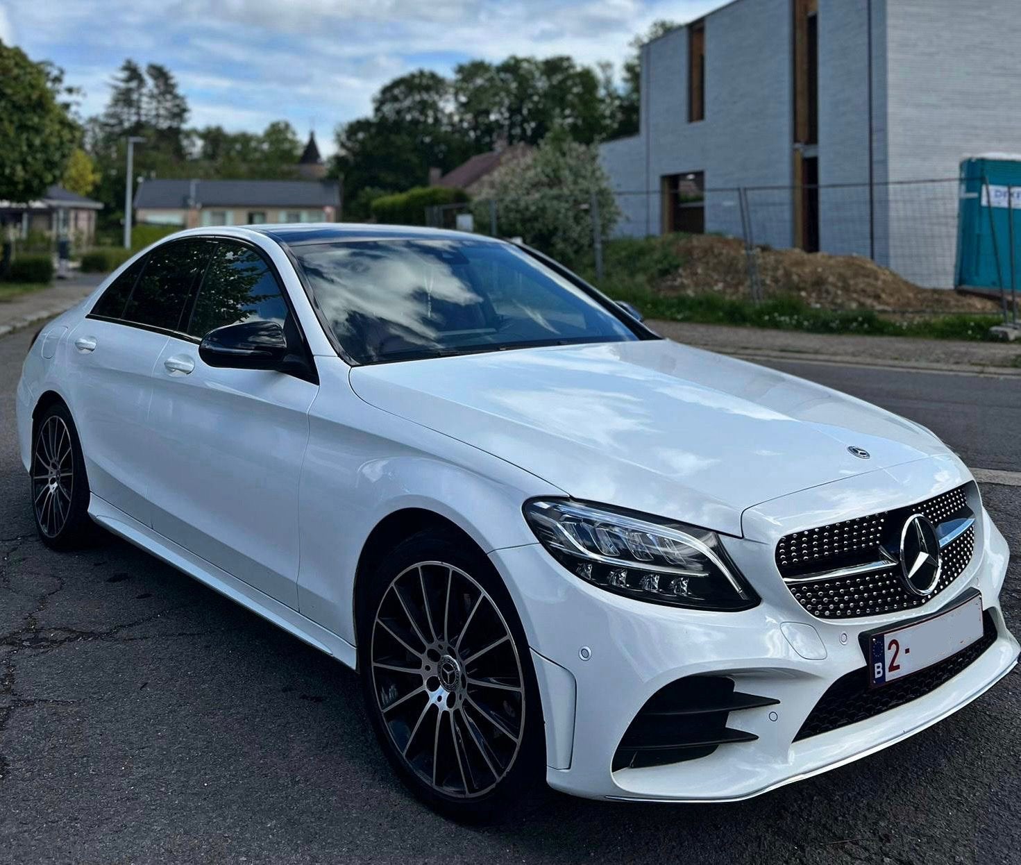 Mercedes Benz C300DE 2019 Amg Line 306 pk, Auto's, Automaat, Wit, Particulier, C-Klasse