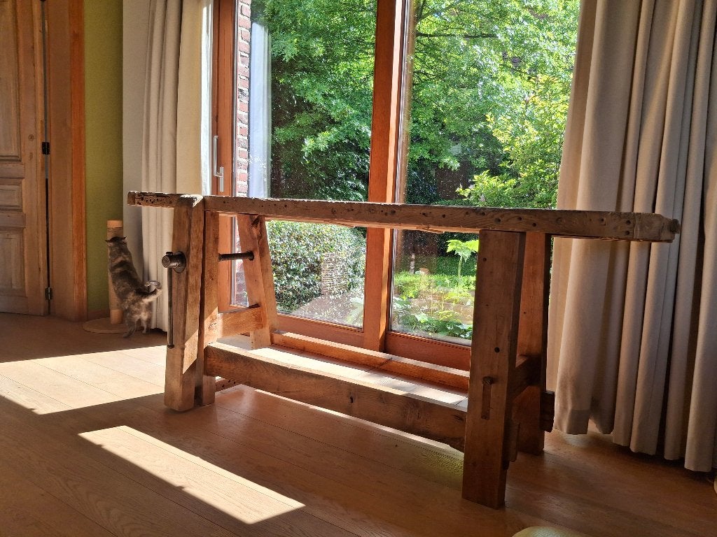 Mooie gerestaureerde oude werkbank, Doe-het-zelf en Bouw, Werkbanken, Zo goed als nieuw, 170 cm of meer, Bankschroef, Ophalen