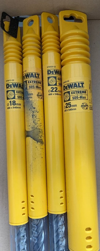 4x nieuwe boren Dewalt SDS-Max: maat 18-20-22-25, Ophalen of Verzenden, Nieuw, 600 watt of meer, Boor- en/of Breekhamer