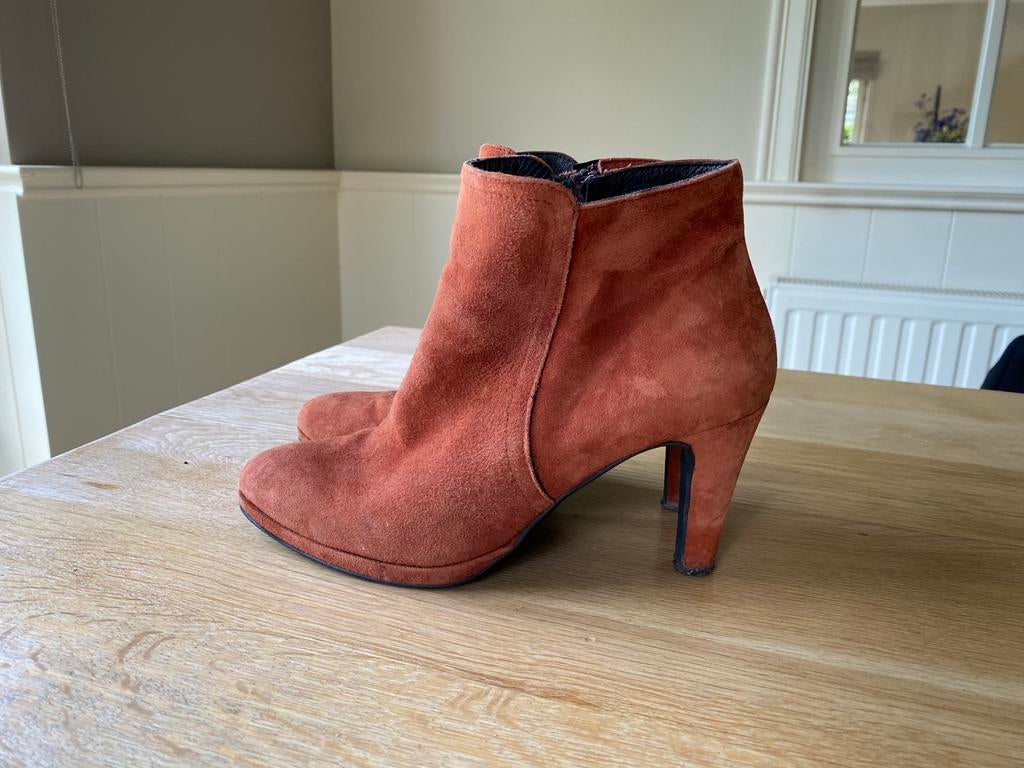 Bottine en cuir marron rouille/cognac, Brun, Enlèvement, Boots et Botinnes, Porté