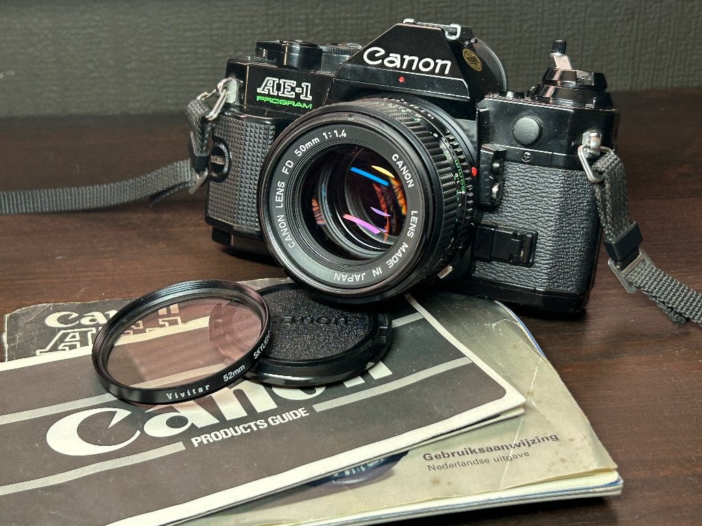 Prachtige Canon AE-1 Program camera met FD 50mm 1.4 lens, Audio, Tv en Foto, Verzenden, Gebruikt, Spiegelreflex, Canon