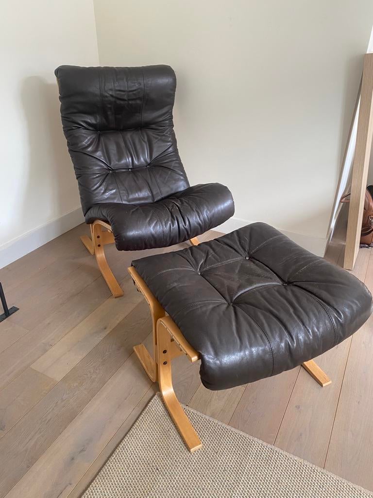 Relax feateuil met poef, Huis en Inrichting, Ophalen, Gebruikt