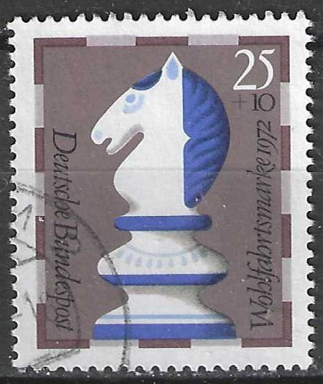 Allemagne Bundespost 1972 - Yvert 592 - Échecs (ST), Envoi, Affranchi