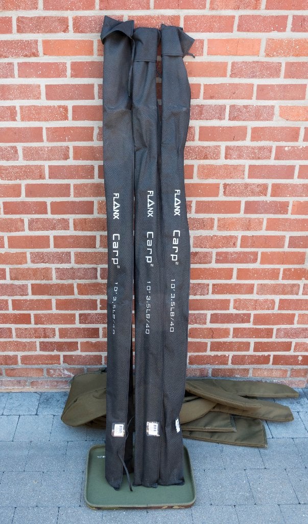 3x Flanx Carp² Black 10ft – 3,5lb + JRC Sleeves, Sports nautiques & Bateaux, Enlèvement, Comme neuf, Canne à lancer