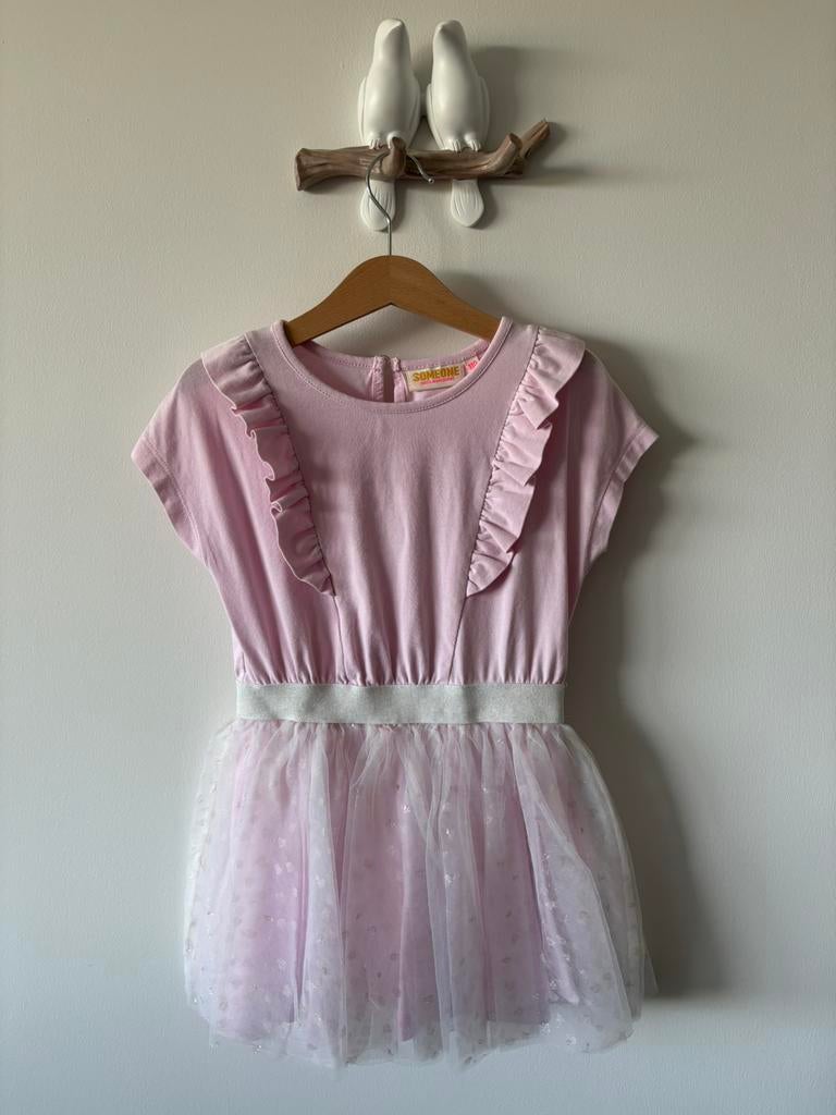 Roze Someone jurkje met tulle maat 110, Kinderen en Baby's, Kinderkleding | Maat 110, Verzenden, Zo goed als nieuw, Meisje, Jurk of Rok