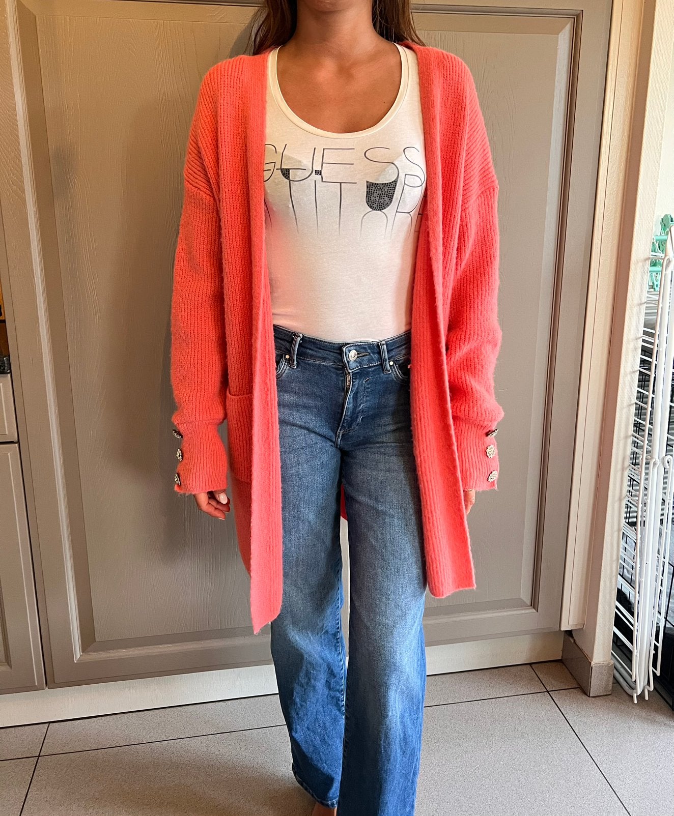 Lange roze vest, Vêtements | Femmes, Enlèvement ou Envoi, Comme neuf, Rose