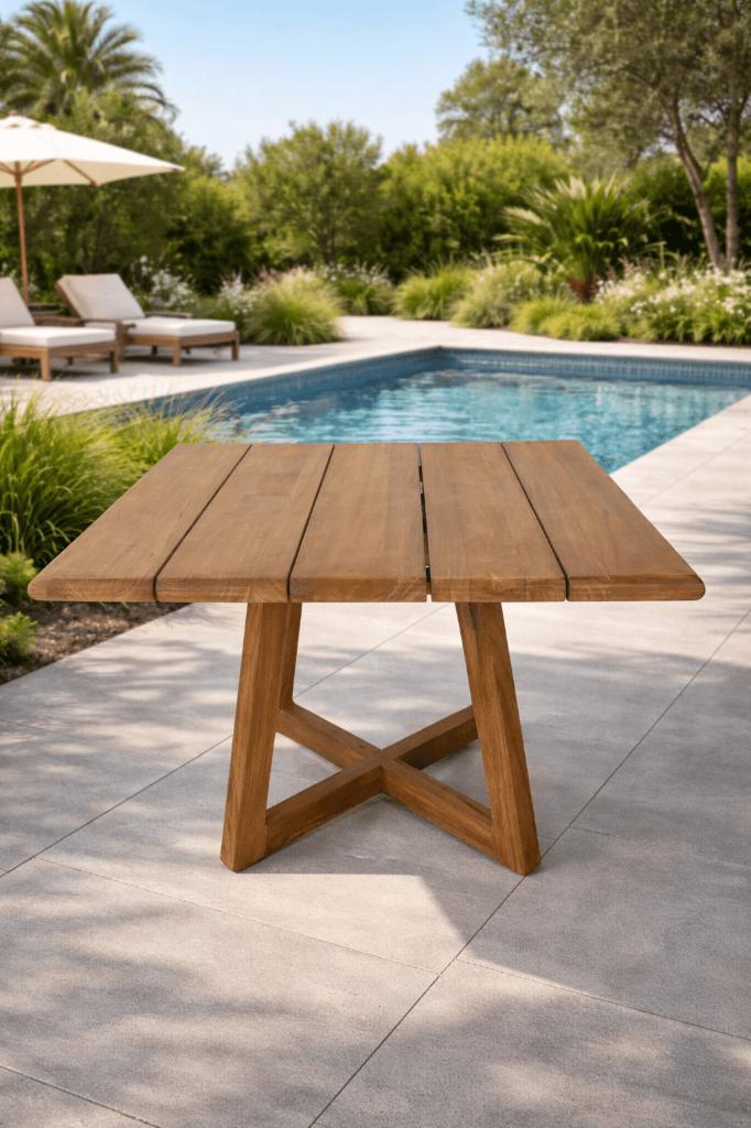 vierkante TUINtafel, Tuin en Terras, Ophalen of Verzenden, Nieuw, Vierkant, Teakhout