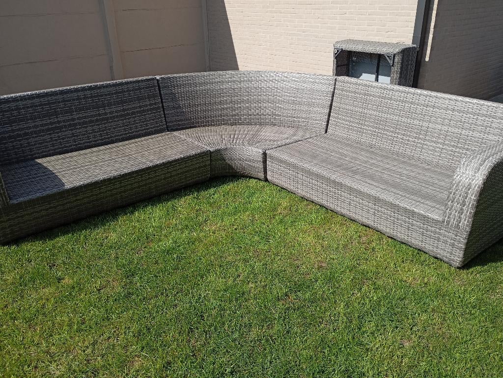 Grijze hoekzetel voor de tuin, Tuin en Terras, Tuinsets en Loungesets, Gebruikt, Loungeset, Ophalen