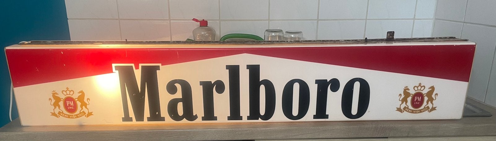 Enseigne lumineuse Marlboro Vintage Double Face - 127 cm, Maison & Meubles, Enlèvement, Comme neuf