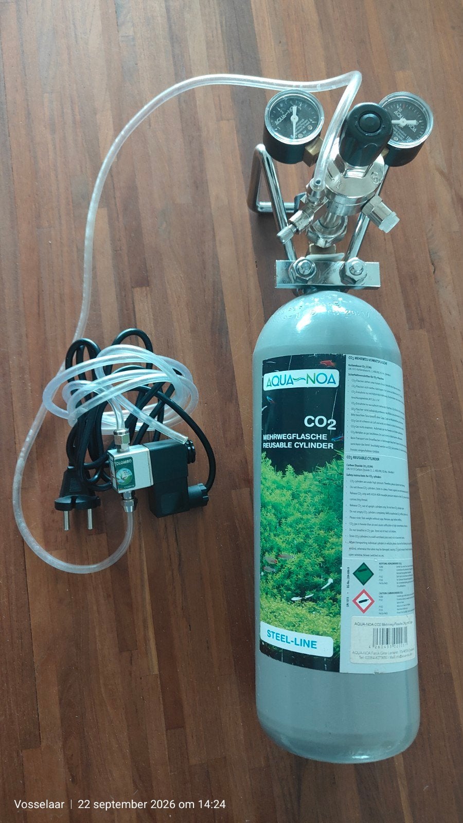 co2 set voor aquarium, Ophalen of Verzenden, Inclusief slangen, Zo goed als nieuw, CO₂-systeem
