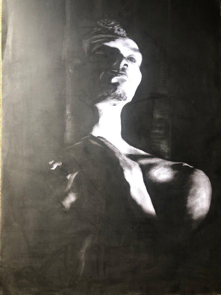 Tekening houtskool, Antiquités & Art, Art | Dessins & Photographie, Enlèvement, Dessin, Dessin au fusain, Fait main