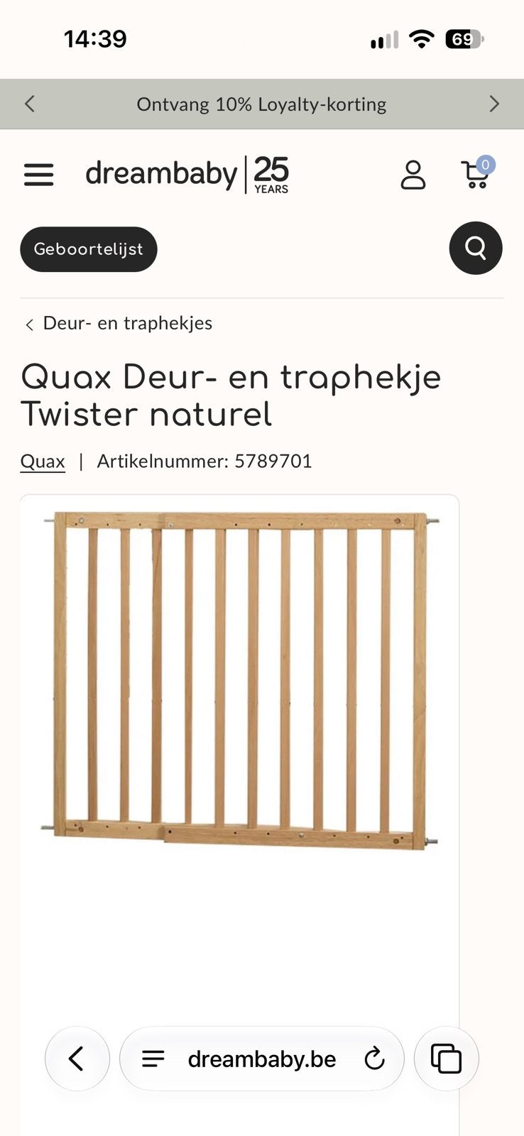 Traphekje Dreambaby - nieuwprijs 75euro, Enlèvement, Comme neuf, Bois