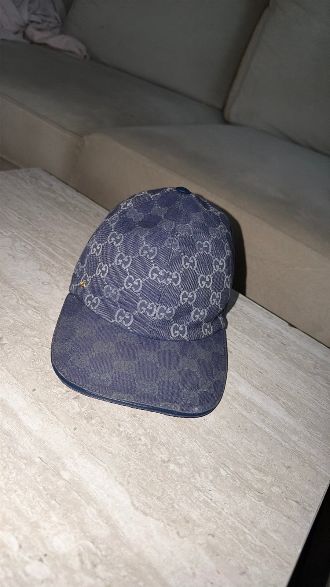 Casqueette Gucci bleu taille L vrai avec preuv sur tellephon, Enlèvement, Porté, 58 ou 59 cm (L, 7¼ ou ⅜ pouces), Casquette