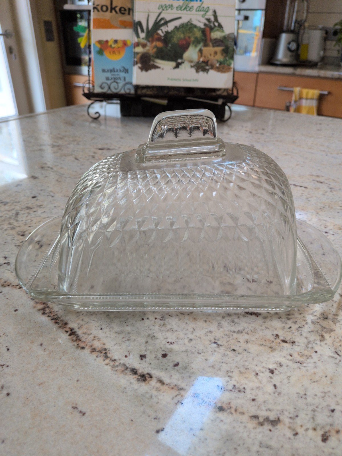 stolp of botervlootje, Huis en Inrichting, Woonaccessoires | Stolpen, Glas, Ophalen, Gebruikt, Met deksel