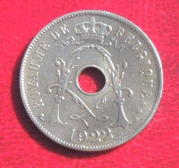 1922 25 centimes FR, Postzegels en Munten, Munten | België, Verzenden, Metaal, Losse munt